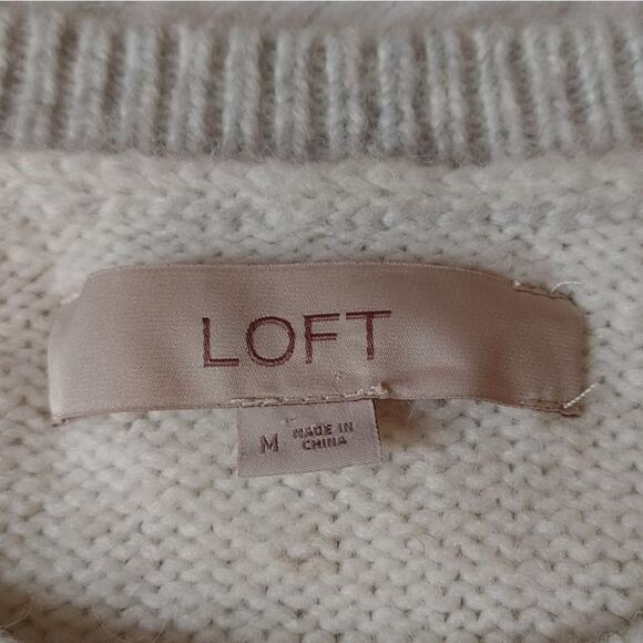 LOFT Light Striped Stripes Size Medium M Sweater Crew Neck Pastel Light Color - Picture 5 of 8